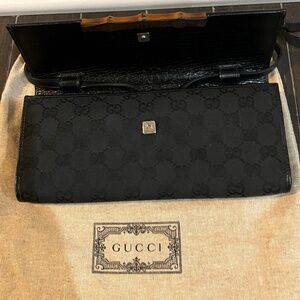 Gucci Bamboo GG Monogram Canvas Clutch Bag